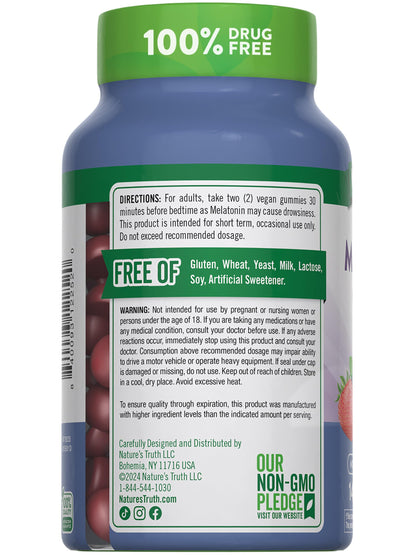 Nature's Truth Melatonin Gummies - 10 mg, Berry (140 Count) – Vegan, Non-GMO & Gluten Free