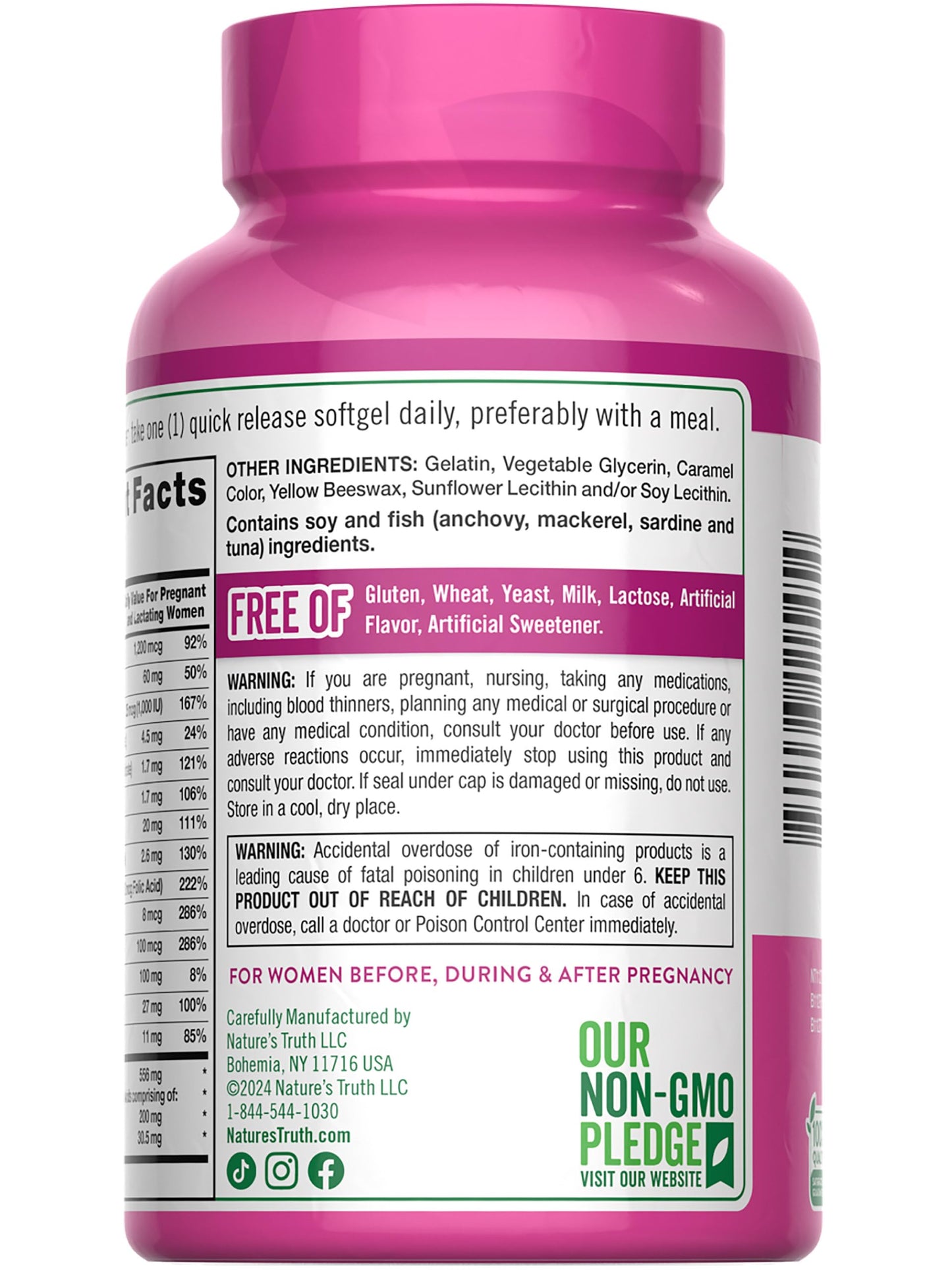 Nature's Truth Prenatal Vitamin for Women – 120 Softgels | Non-GMO & Gluten Free