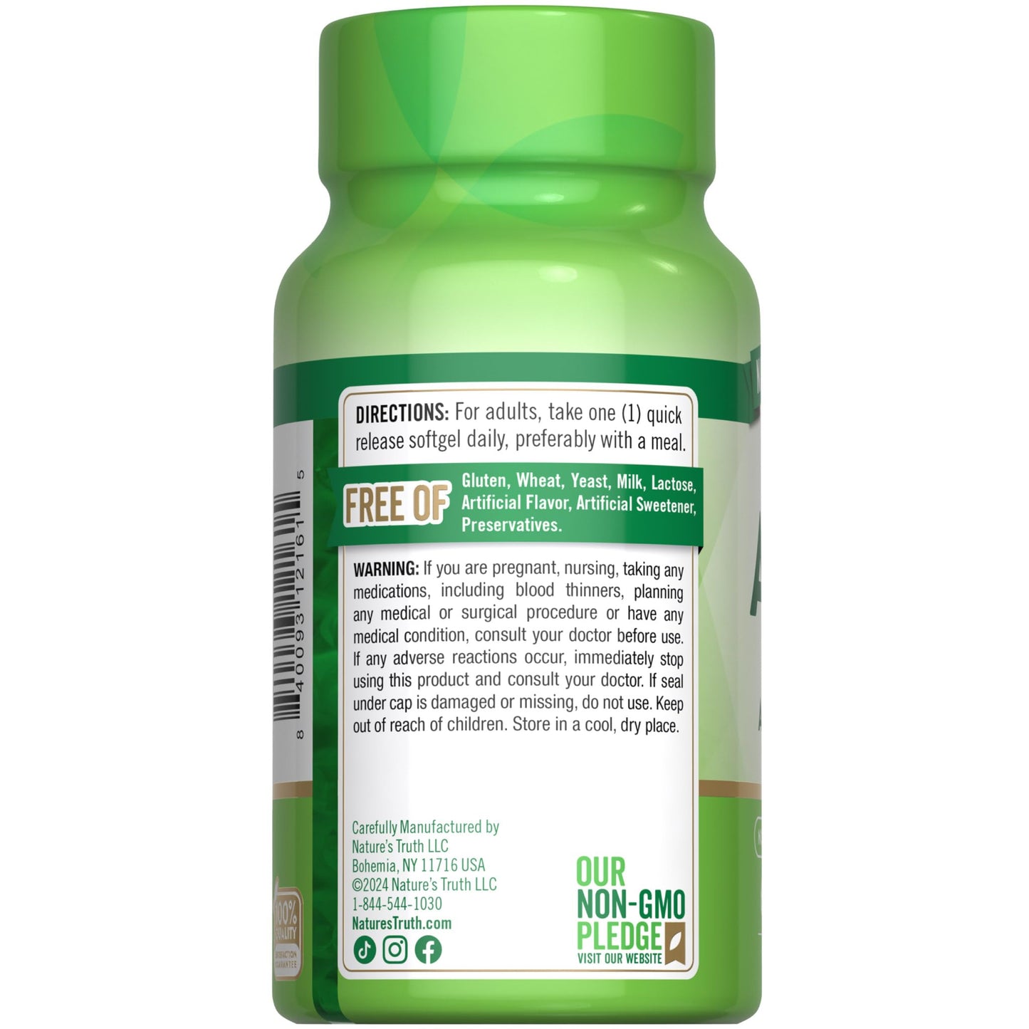 Nature's Truth Vitamin ADK | 60 Softgels - High Potency A, D3, K (Pack of 2) | Non-GMO & Gluten Free