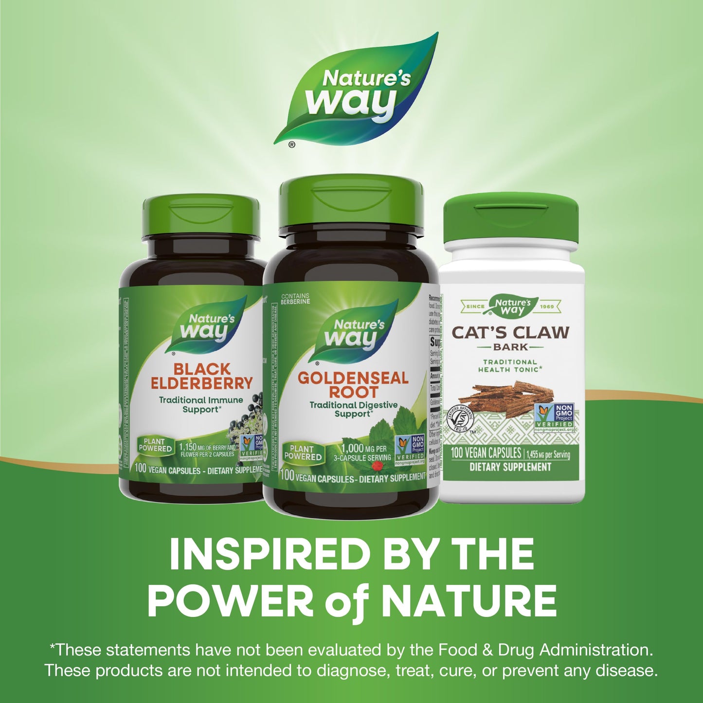 Nature's Way Goldenseal Root, Traditional Digestive Support*, Contains Berberine, Non-GMO Project Verified, Vegan, 100 Capsules (Packaging May Vary)