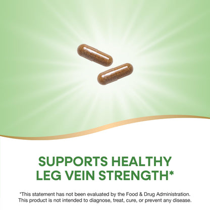Nature's Way Leg Veins – 6-Herb Vegan Formula with Horse Chestnut, 120 Capsules (2-Pack)