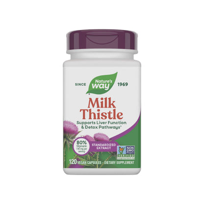Nature's Way Milk Thistle - 175 mg Seed Extract (80% Silymarin) - 120 Vegan Capsules