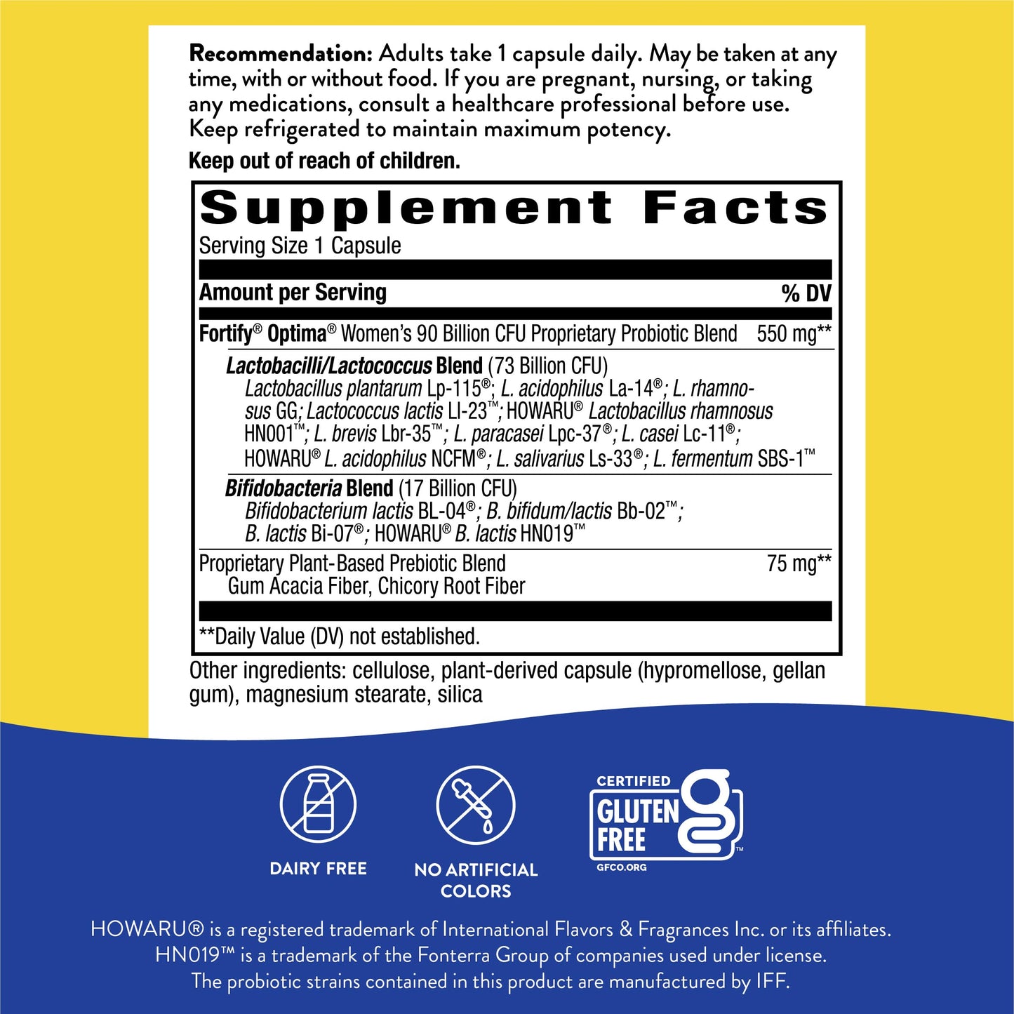 Nature's Way Primadophilus Optima Women's Probiotics 90B CFU - 30 Vegetarian Capsules