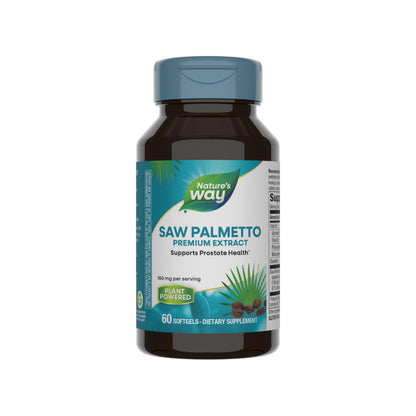 Nature's Way Saw Palmetto Premium Extract - Prostate Health Support (160 mg/serving) - 60 Softgels