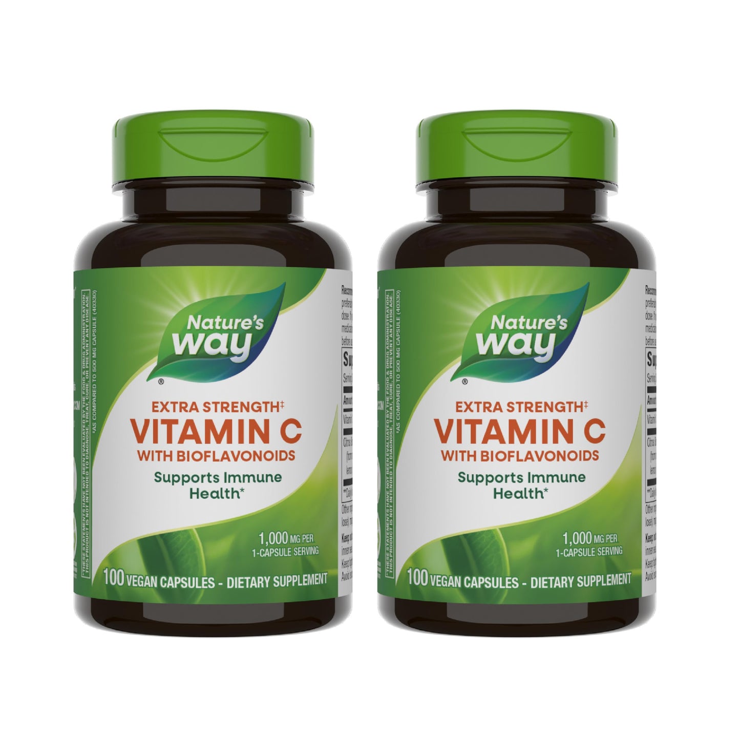 Nature’s Way Vitamin C with Bioflavonoids – Extra Strength 1 g, 100 Capsules (2 Pack) – Immune Support