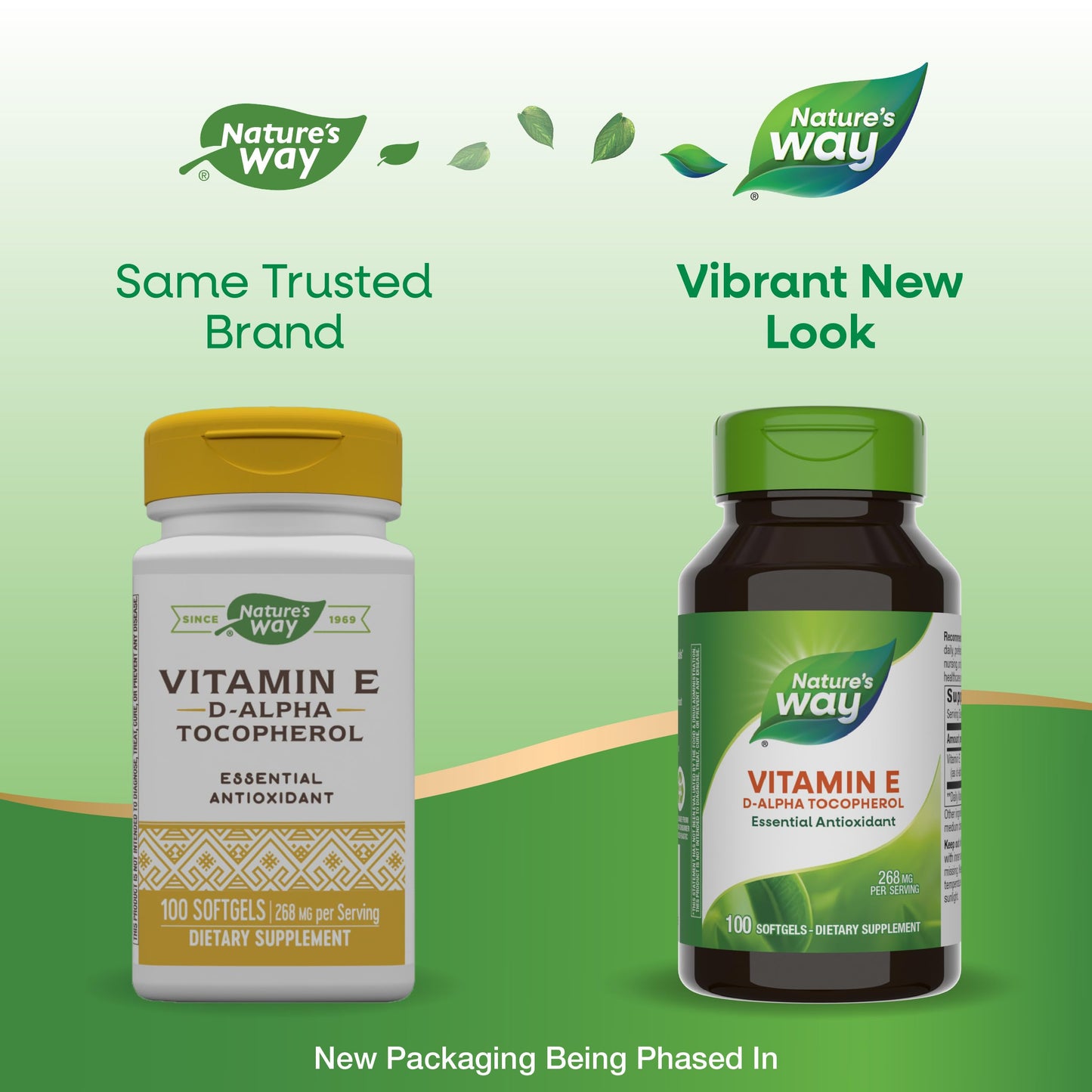Nature's Way Vitamin E D-Alpha Tocopherol 268 mg – 2 Pack, Gluten-Free, Antioxidant Support (Packaging May Vary)