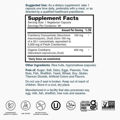 Nature's Lab Cranberry 5400mg – UTI Support | Non-GMO, Vegan, Gluten Free | 90 Capsules (3-Month) Pack of 2