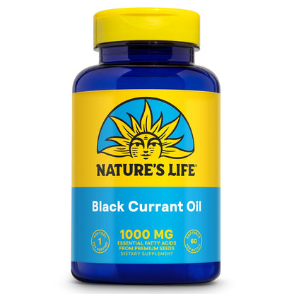 NATURE'S LIFE Black Currant Seed Oil 1000mg | Omega-3 ALA, Omega-6 GLA | 60 Softgels