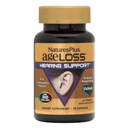 Natures Plus AgeLoss Hearing Support - 90 Capsules - Vegetarian & Gluten Free | 30 Servings
