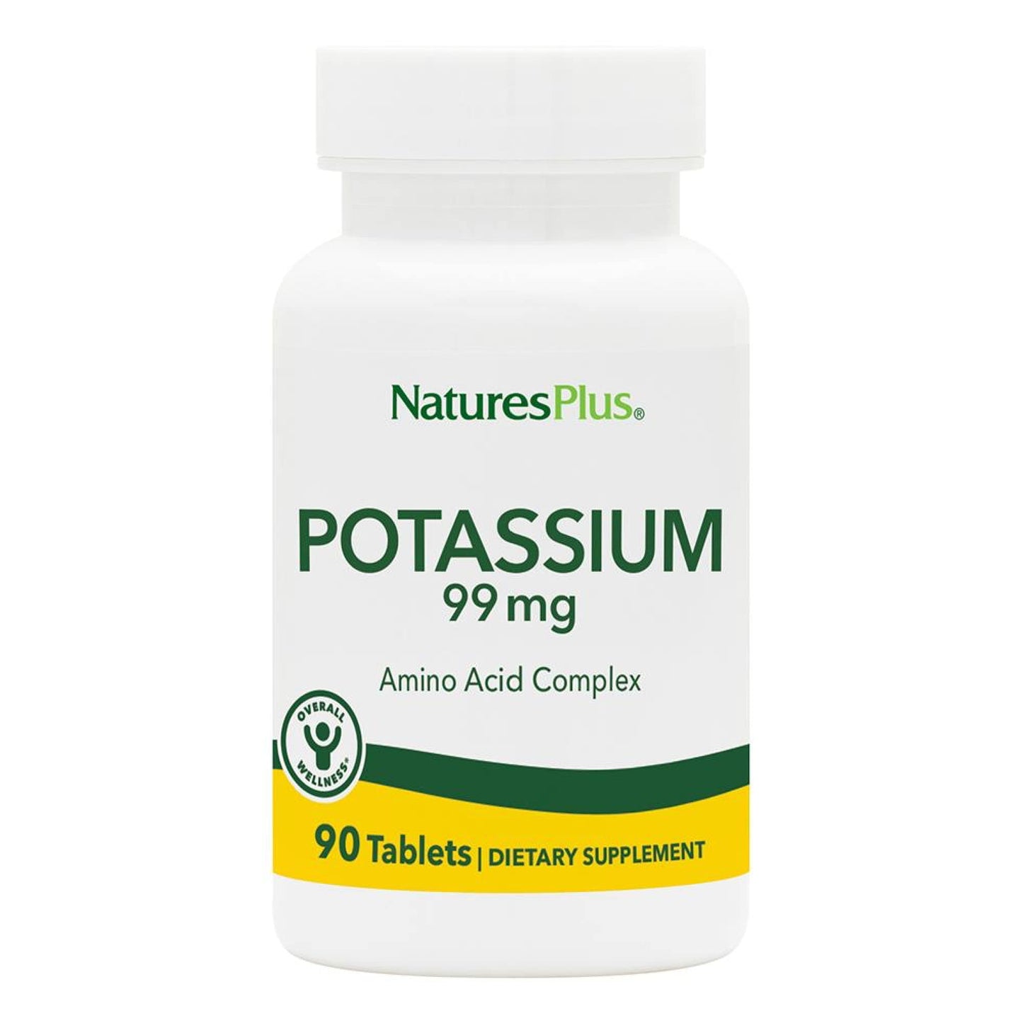 Nature’s Plus Potassium 99 mg | 90 Tablets – Gluten Free & Vegetarian