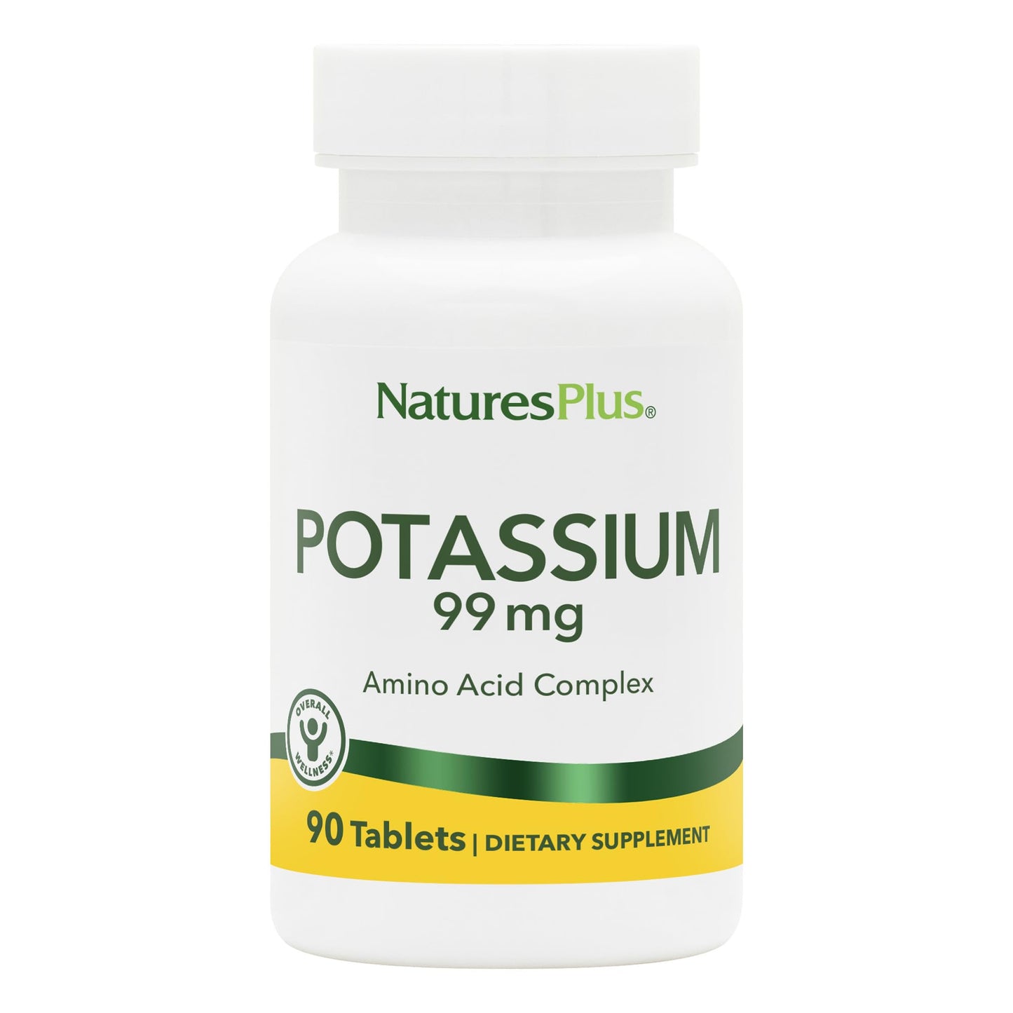 Nature’s Plus Potassium 99 mg | 90 Tablets – Gluten Free & Vegetarian