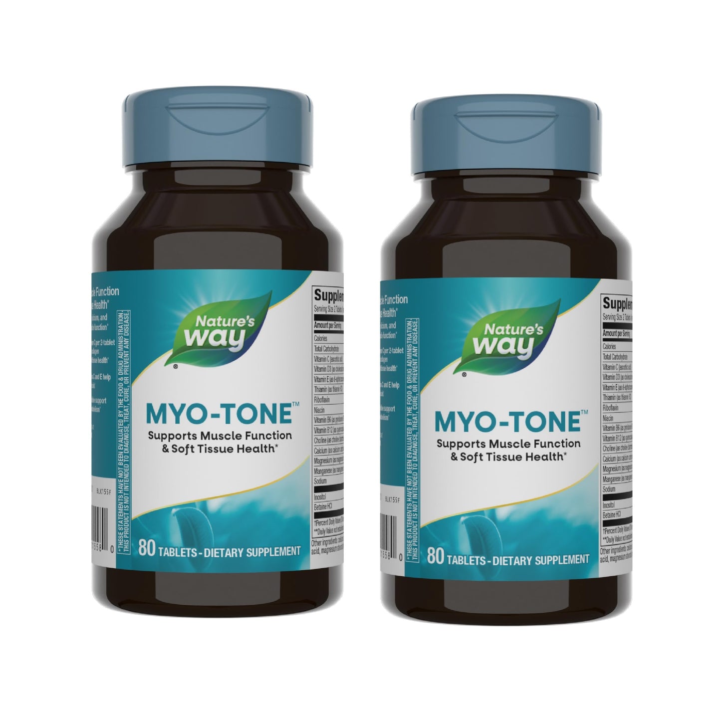 Nature's Way Myo-Tone – Muscle Function & Soft Tissue Health (80 Tablets, 2 Pack) – Gluten Free & Vegetarian