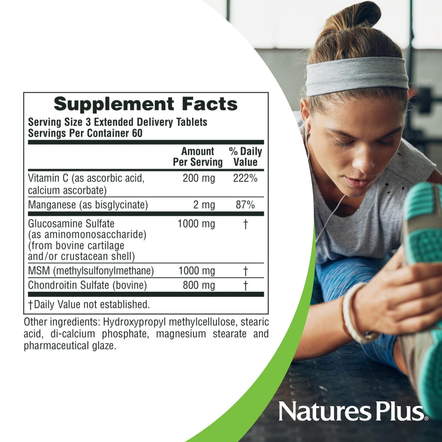 NaturesPlus Advanced Therapeutics Glucosamine/Chondroitin/MSM Ultra Rx Joint Tablets – 180 Tabs – Gluten-Free