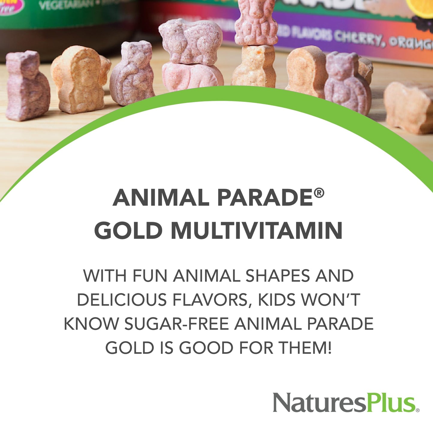NaturesPlus Animal Parade Gold Children's Multivitamin - 4-Pack, Vegan & Gluten Free
