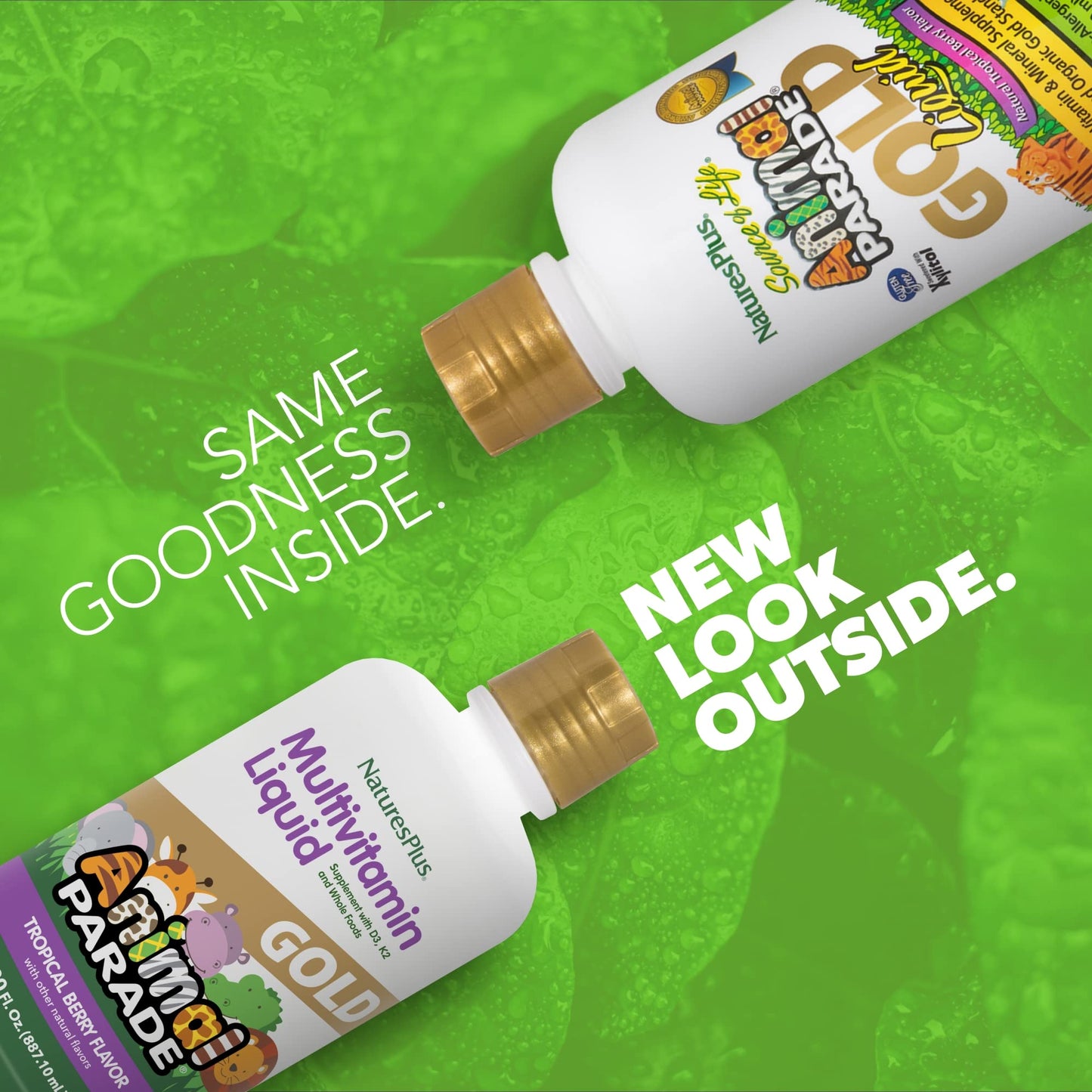 NaturesPlus Animal Parade Gold Liquid Multivitamin for Kids, 30 oz