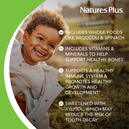 NaturesPlus Animal Parade Sugar-Free Kids Multivitamin - 2 Pack (90 Chewables) Cherry, Grape & Orange
