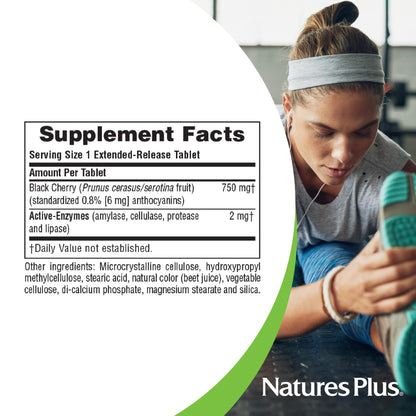 NaturesPlus Herbal Actives Black Cherry - 30 Tablets | Extended-Release Antioxidant Support
