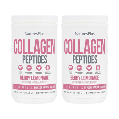 NaturesPlus Collagen Peptides Berry Lemonade – 0.8 lb Powder (Pack of 2) for Hair, Skin, Nails & Joints