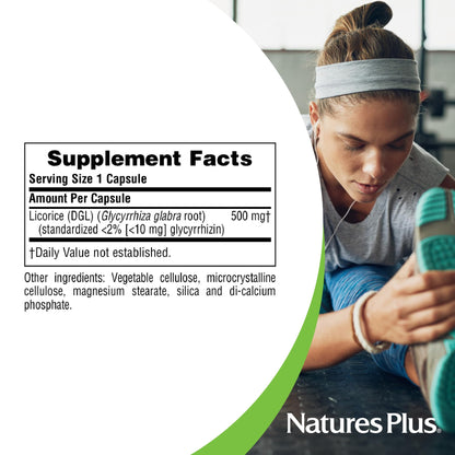 NaturesPlus Herbal Actives Licorice (DGL) 500 mg – 120 Servings | Digestive Support