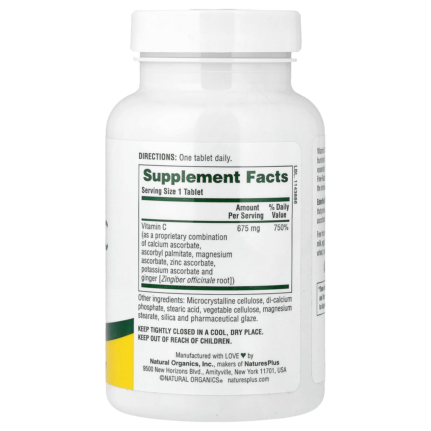 NaturesPlus Esterified Vitamin C 675 mg | 90 Tablets – Gentle on the Stomach, Gluten Free & Vegetarian