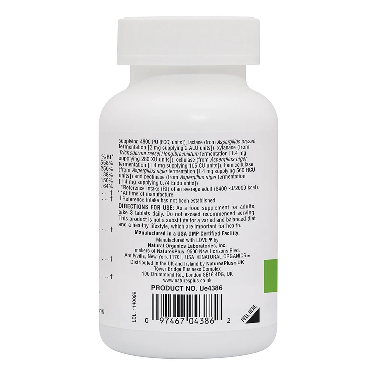 NaturesPlus GI Natural Total Digestive Wellness - 90 Bi-Layered Tablets | Gluten Free | 30 Servings