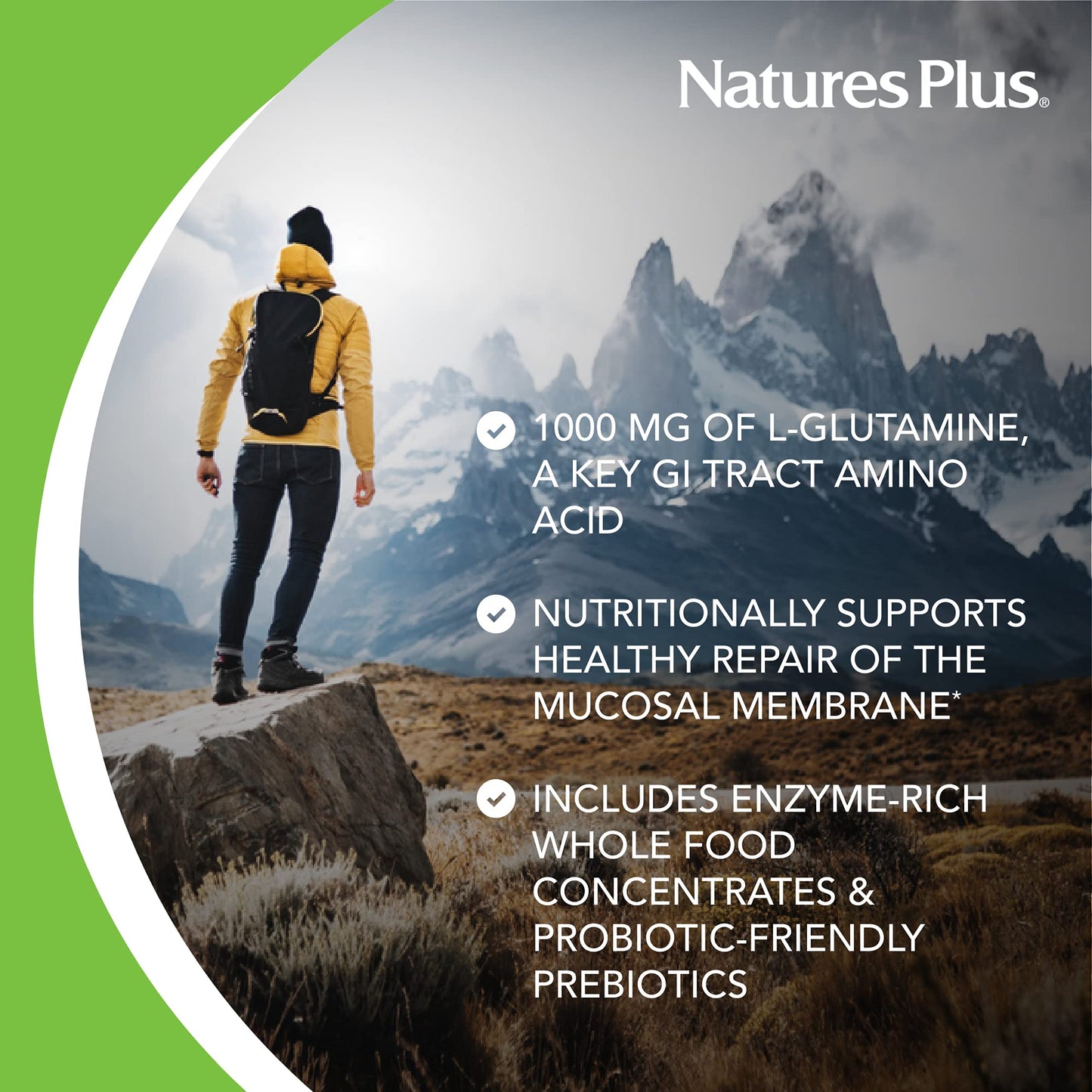 NaturesPlus GI Natural Total Digestive Wellness - 90 Bi-Layered Tablets | Gluten Free | 30 Servings