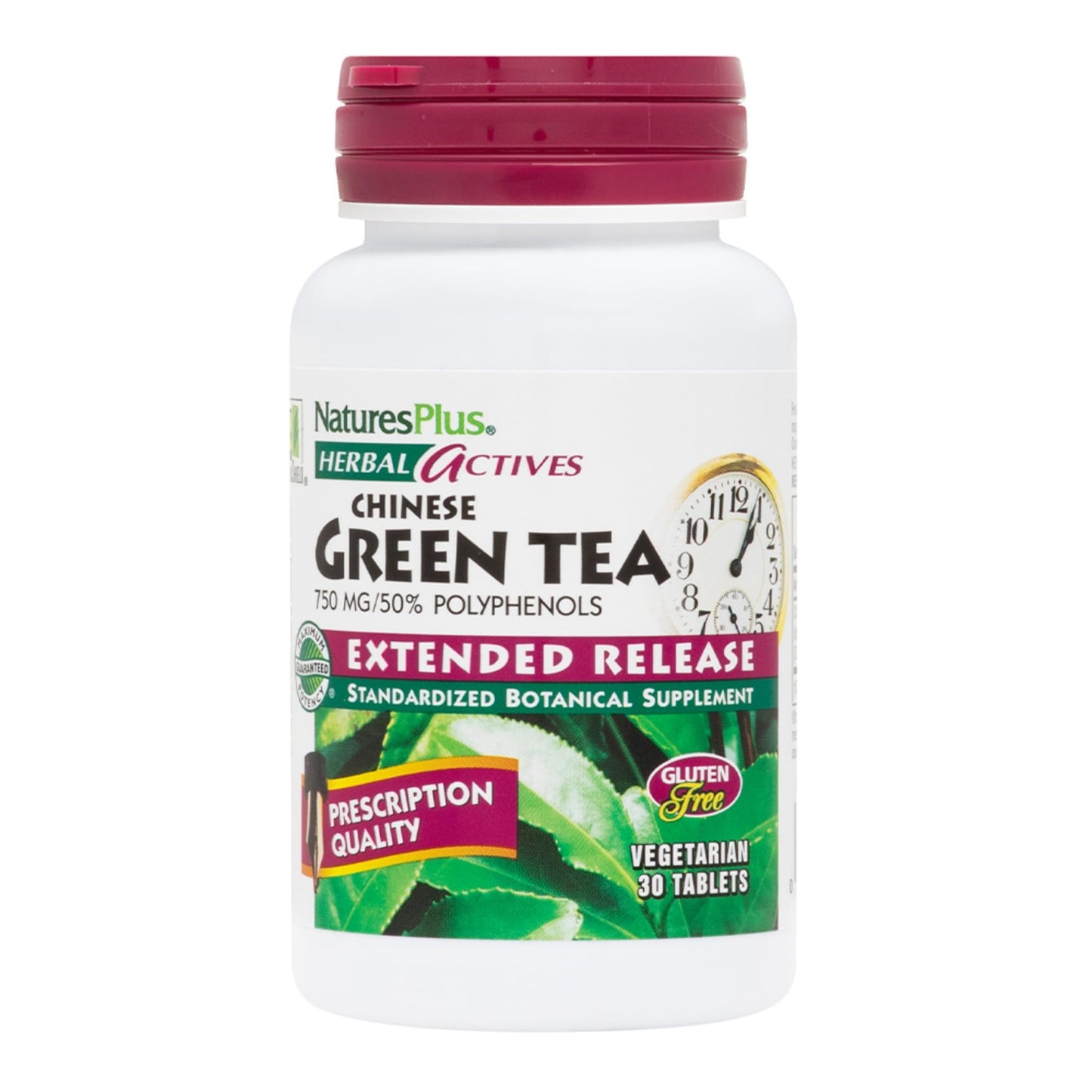 Nature's Plus Herbal Actives Chinese Green Tea - Extended Release 750 mg, 30 Servings