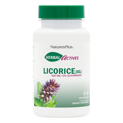 NaturesPlus Herbal Actives Licorice (DGL) 500 mg – 120 Servings | Digestive Support