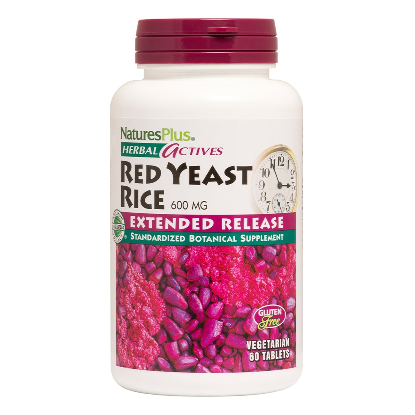 NaturesPlus Herbal Actives Red Yeast Rice, Extended Release 600mg — 60 Vegan Tablets | Cholesterol Support