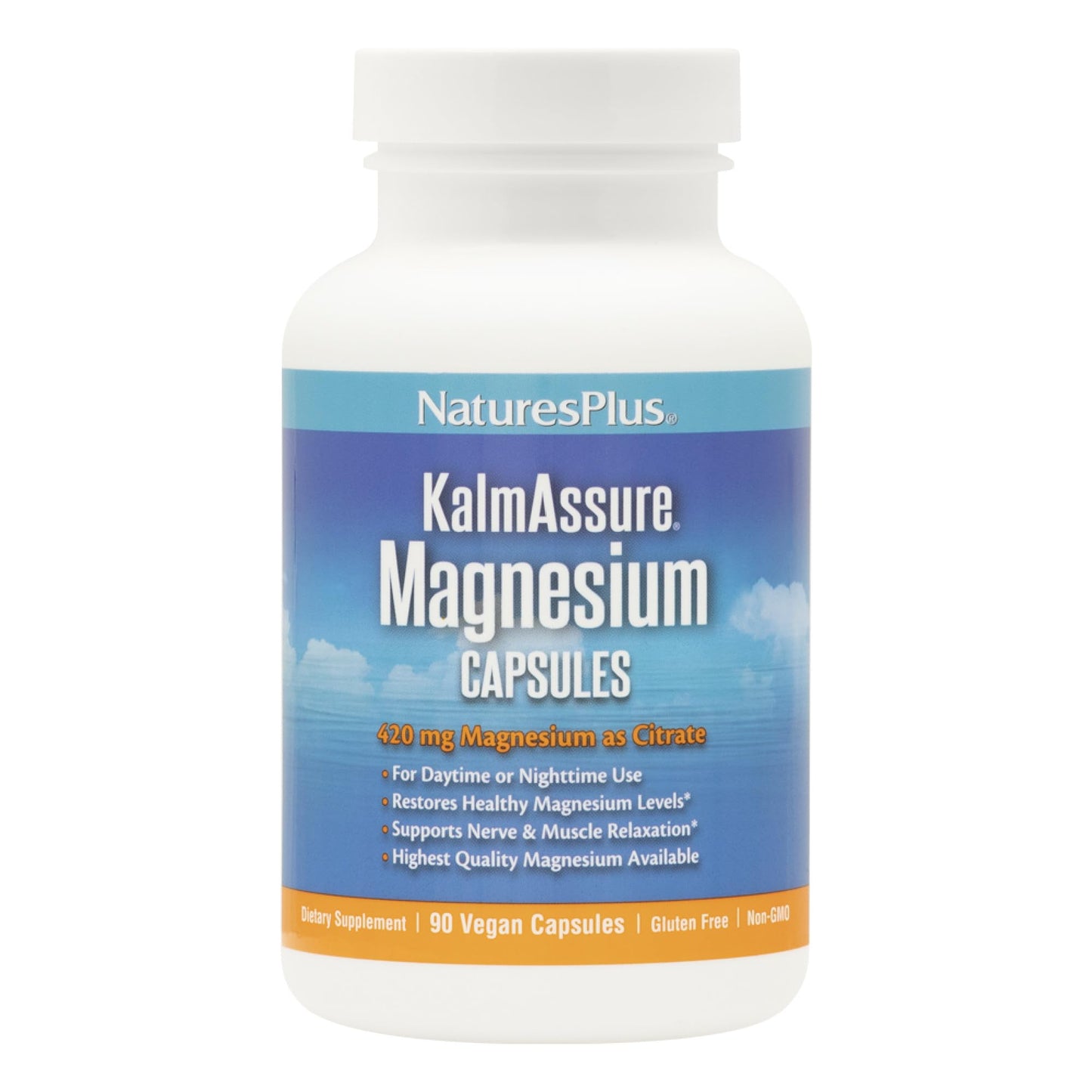 NaturesPlus KalmAssure Magnesium 420 mg | 90 Vegan Capsules (Pack of 2) – Supports Nerve & Muscle Relaxation, Non-GMO, Gluten Free