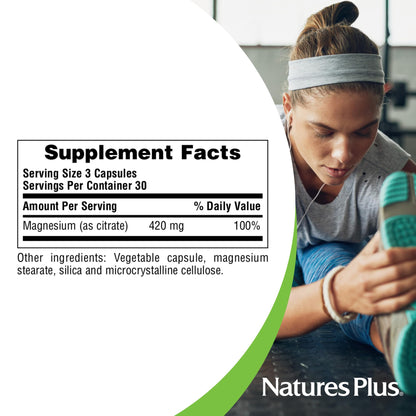 NaturesPlus KalmAssure Magnesium 420 mg | 90 Vegan Capsules (Pack of 2) – Supports Nerve & Muscle Relaxation, Non-GMO, Gluten Free