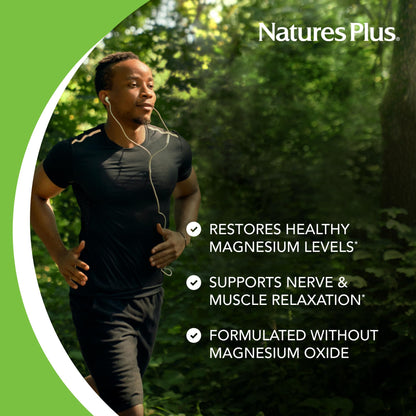 NaturesPlus KalmAssure Magnesium Bisglycinate – 180 Capsules (60 Servings) – Supports Nerve & Muscle Relaxation
