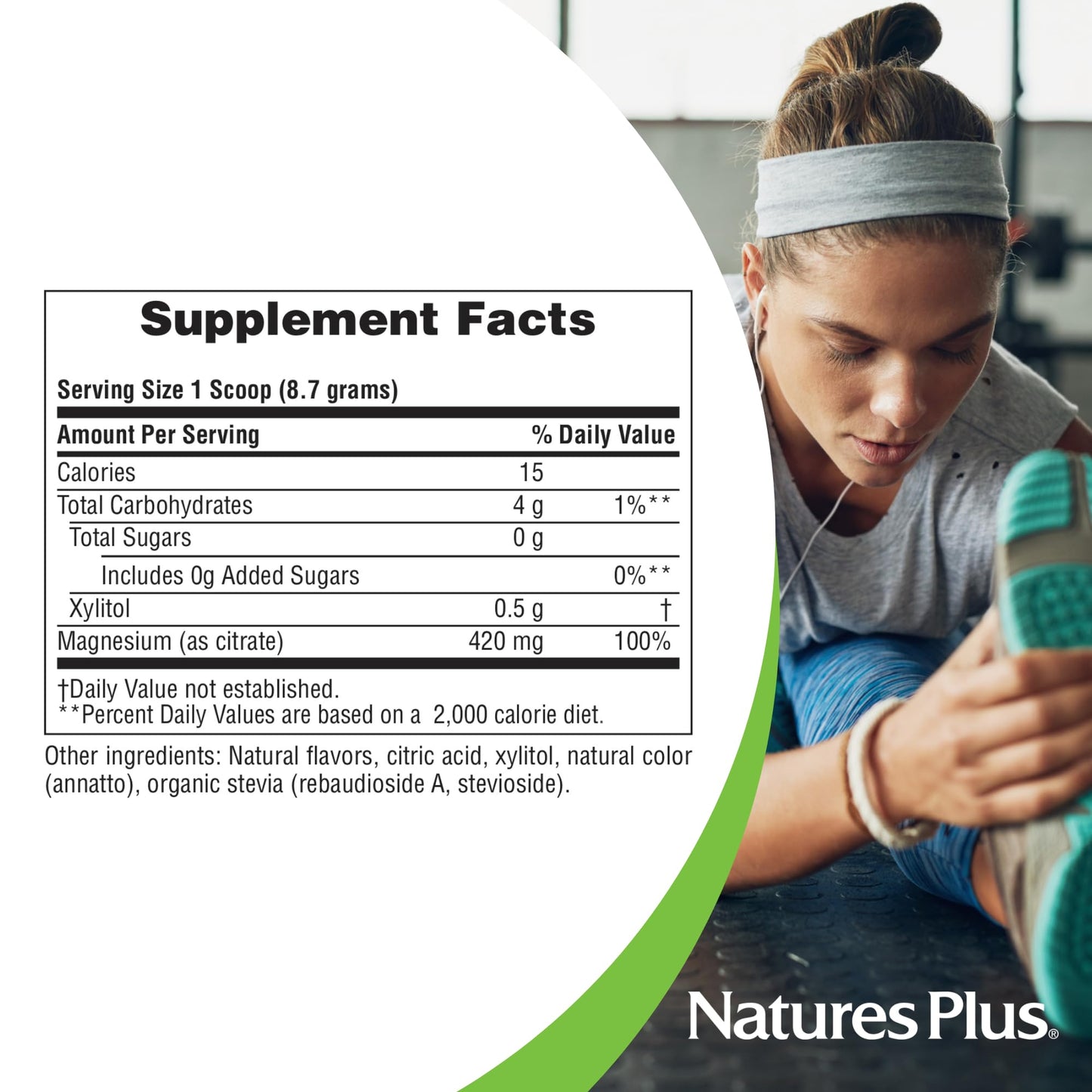 NaturesPlus KalmAssure Magnesium Powder - Orange Flavor | 60 Servings (Non-GMO, Gluten Free, Vegan)