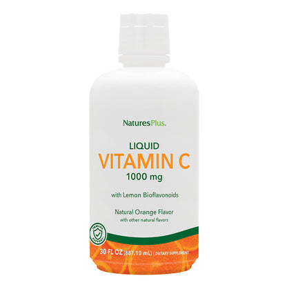 NaturesPlus Liquid Vitamin C 1000 mg - 30 oz | Lemon Bioflavonoids | Vegetarian, Gluten Free | 30 Servings