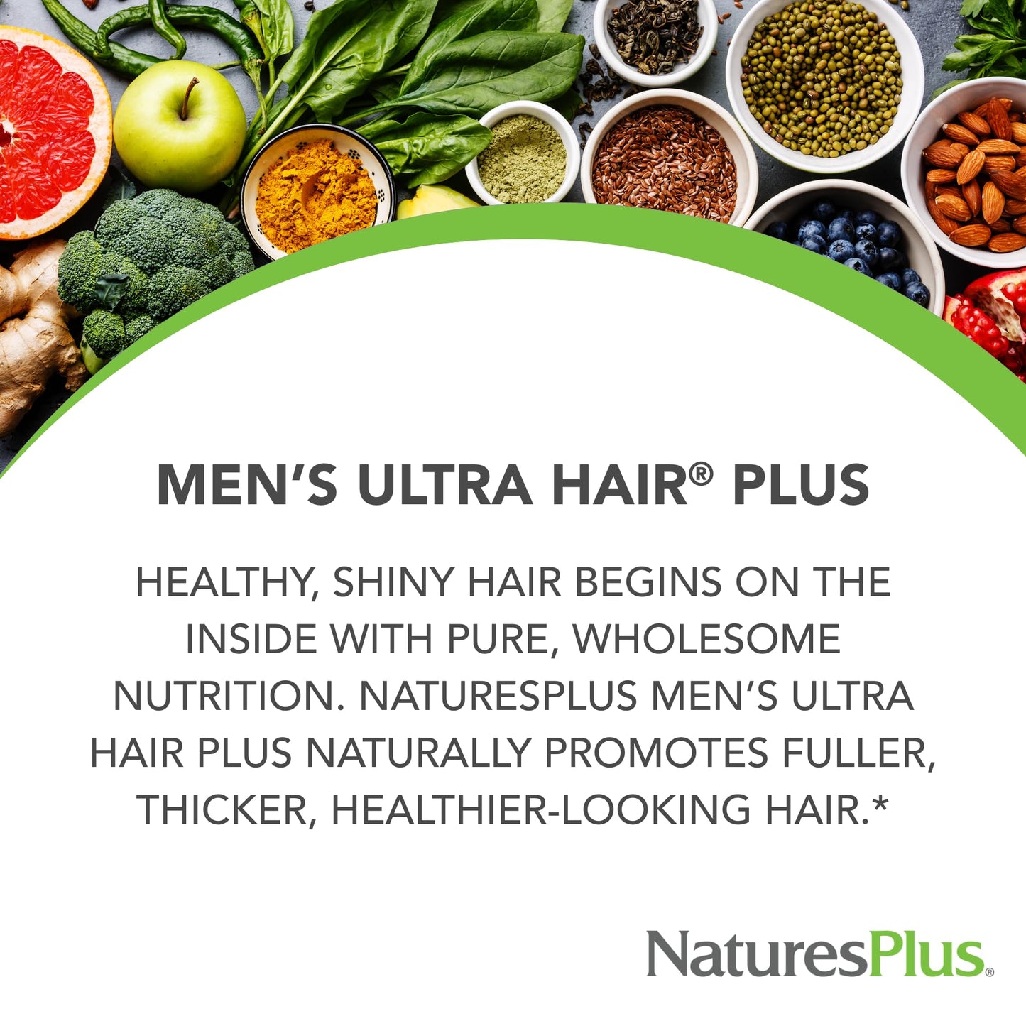 NaturesPlus Men's Ultra Hair Plus – Hair Growth Supplement, 60 Tablets