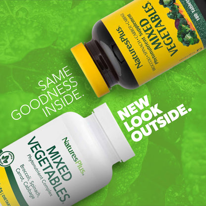NaturesPlus Mixed Vegetables - 360 Tablets (120 Servings) | Gluten Free | Broccoli, Spinach, Carrot & Cabbage