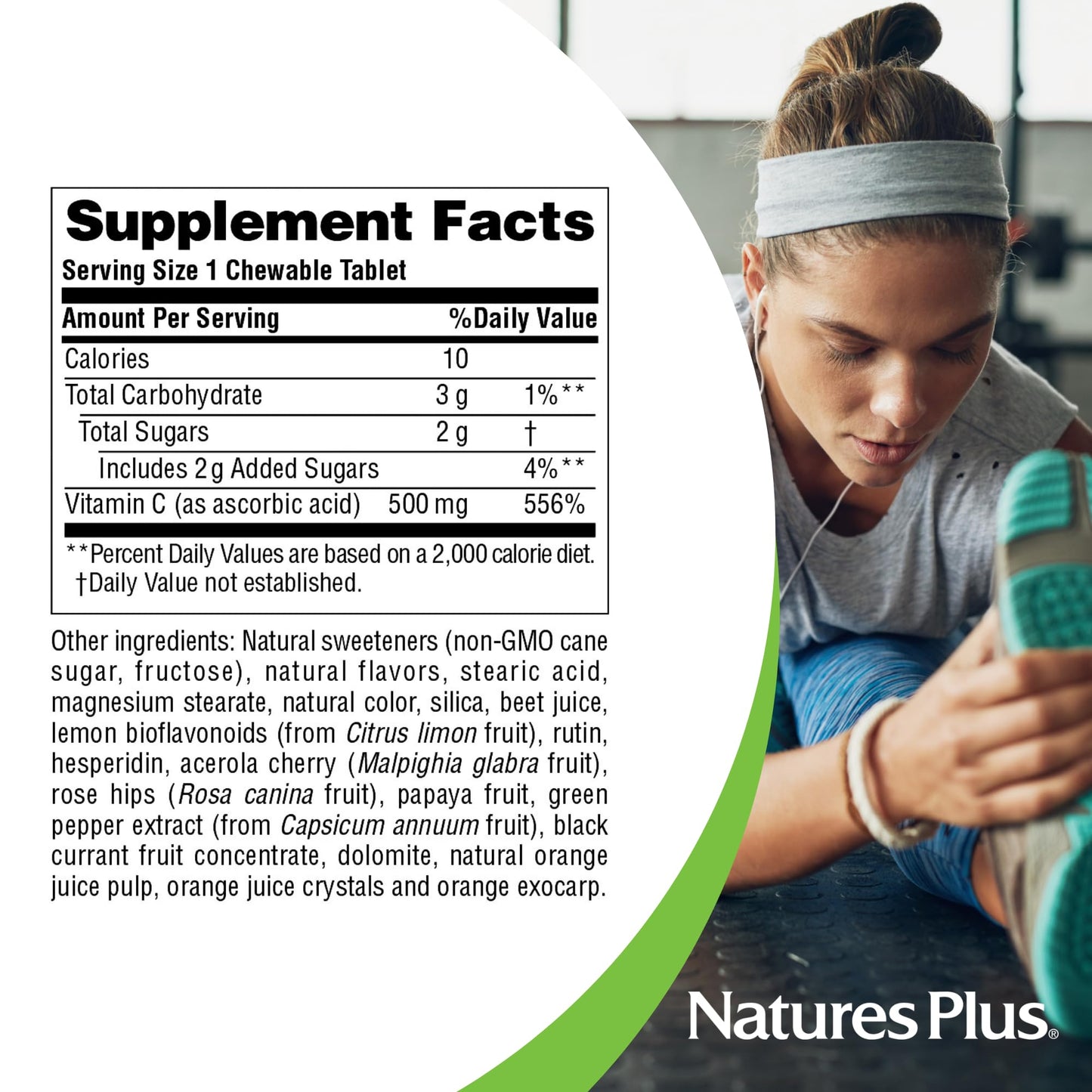 NaturesPlus Orange Juice Vitamin C 500 mg - 360 Servings (2-Pack) - Gentle on Stomach, Vegan, Gluten Free, Immune Support