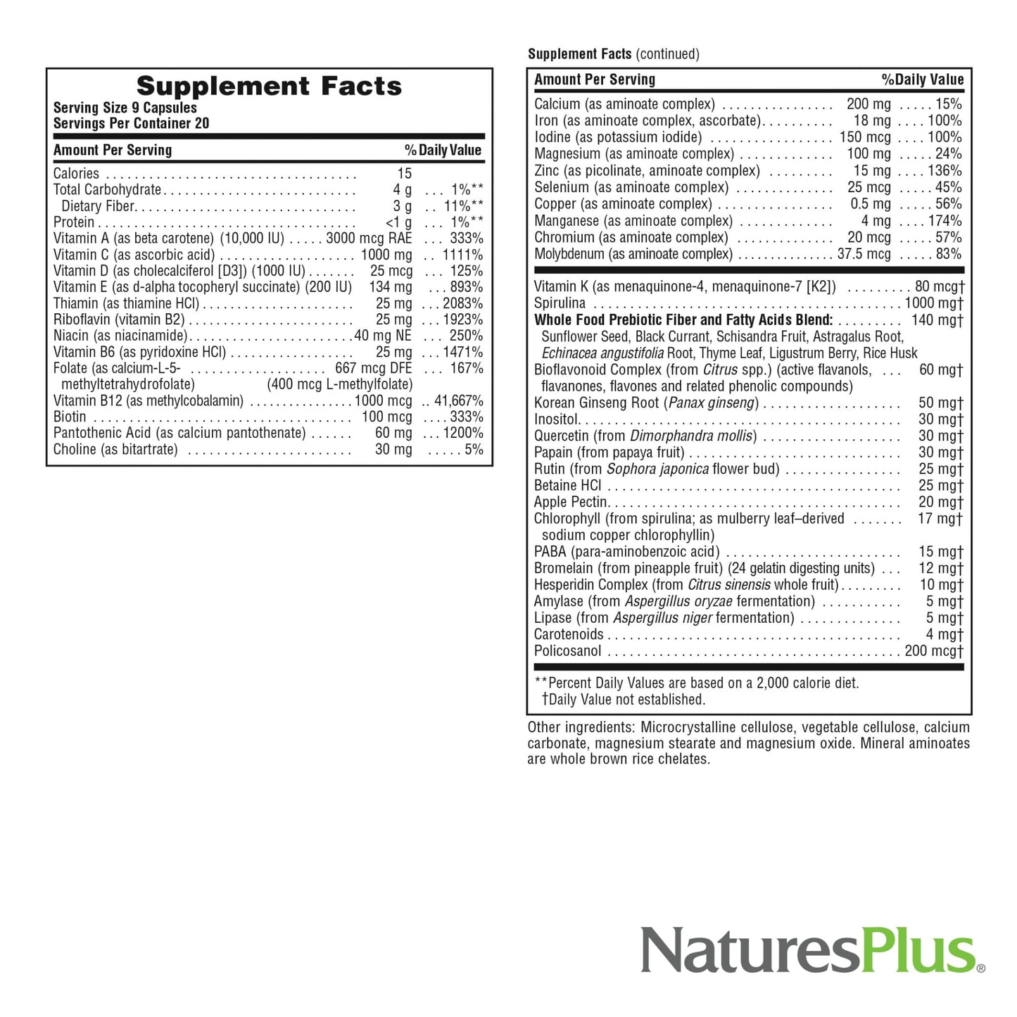 NaturesPlus Source of Life – 180 Tablets | Multivitamin with Concentrated Whole Foods (Gluten Free, Vegetarian) | 20 Servings