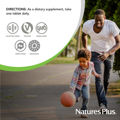 NaturesPlus Source of Life Garden Certified Organic Men's Once Daily Multivitamin – 30 Vegan Tablets (30 Servings)