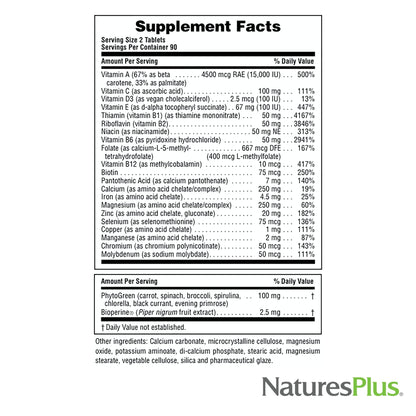 NaturesPlus Source of Life Power Teen - 180 Veg Tablets | Teen Multivitamin & Minerals | Gluten-Free