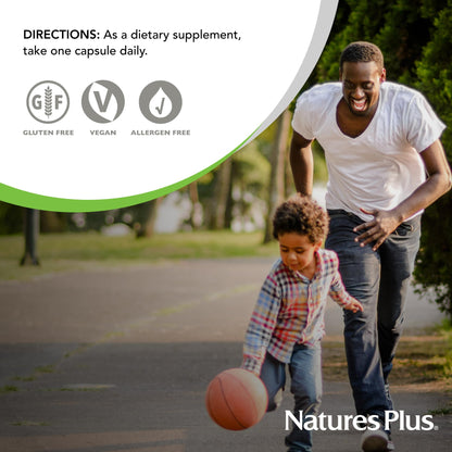 NaturesPlus Super B50-60 Vegetarian Capsules – High Potency B Complex, Gluten-Free, 60 Servings