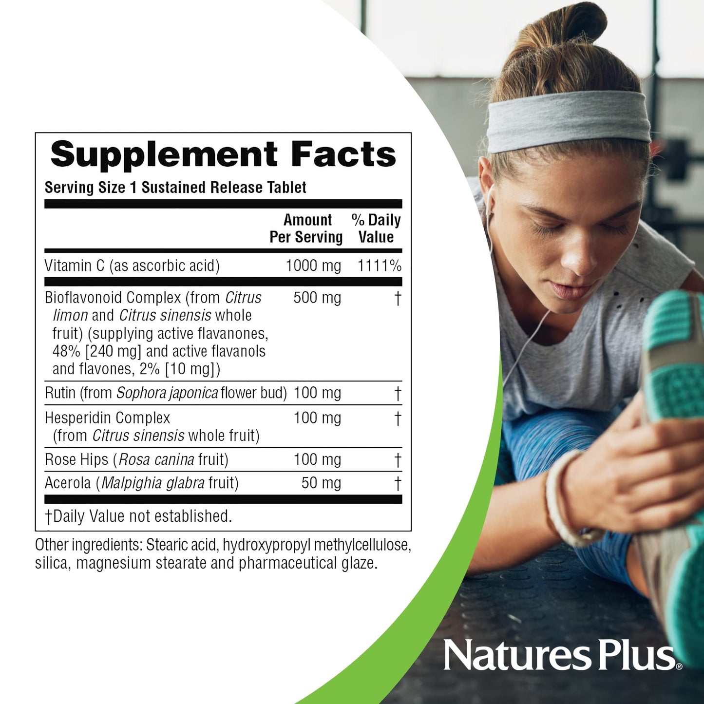 NaturesPlus Super C Complex – Sustained Release Vitamin C 1000mg + 500mg Bioflavonoids | 180 Tablets
