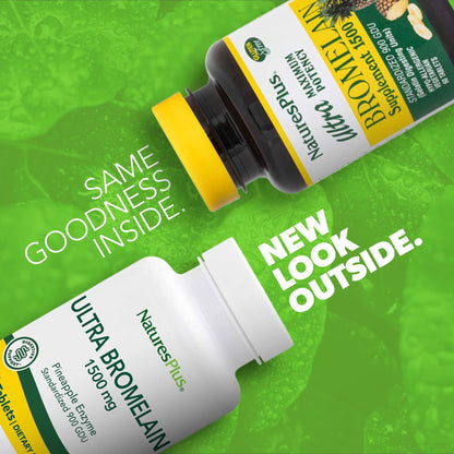 NaturesPlus Ultra Bromelain 1500 mg - 120 Servings (2x60) | Joints & Digestive Health