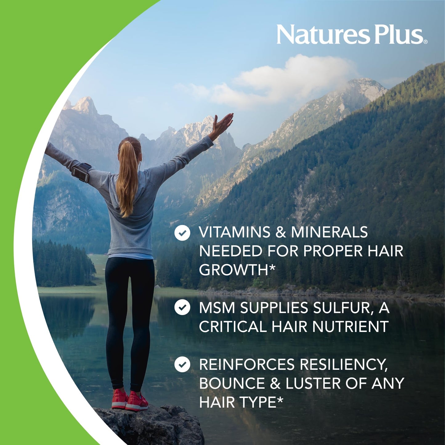 NaturesPlus Women's Ultra Hair Plus - All-Natural Hair Growth Supplement (60 Tablets) | Biotin | Gluten-Free