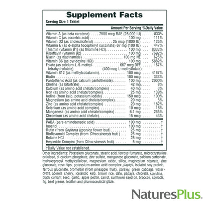 NaturesPlus Ultra II Daily Multivitamin with Whole Foods – 90 Tablets, Sustained Release