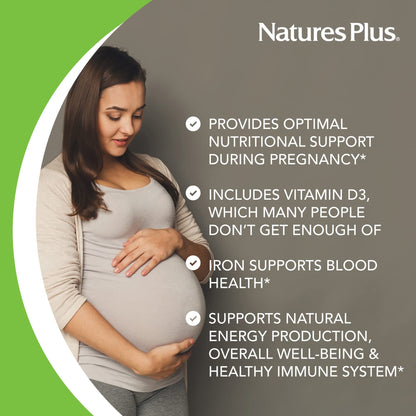 NaturesPlus Ultra Prenatal Multivitamin - 800 mcg Folate | 90 Vegetarian Tablets | Gluten-Free