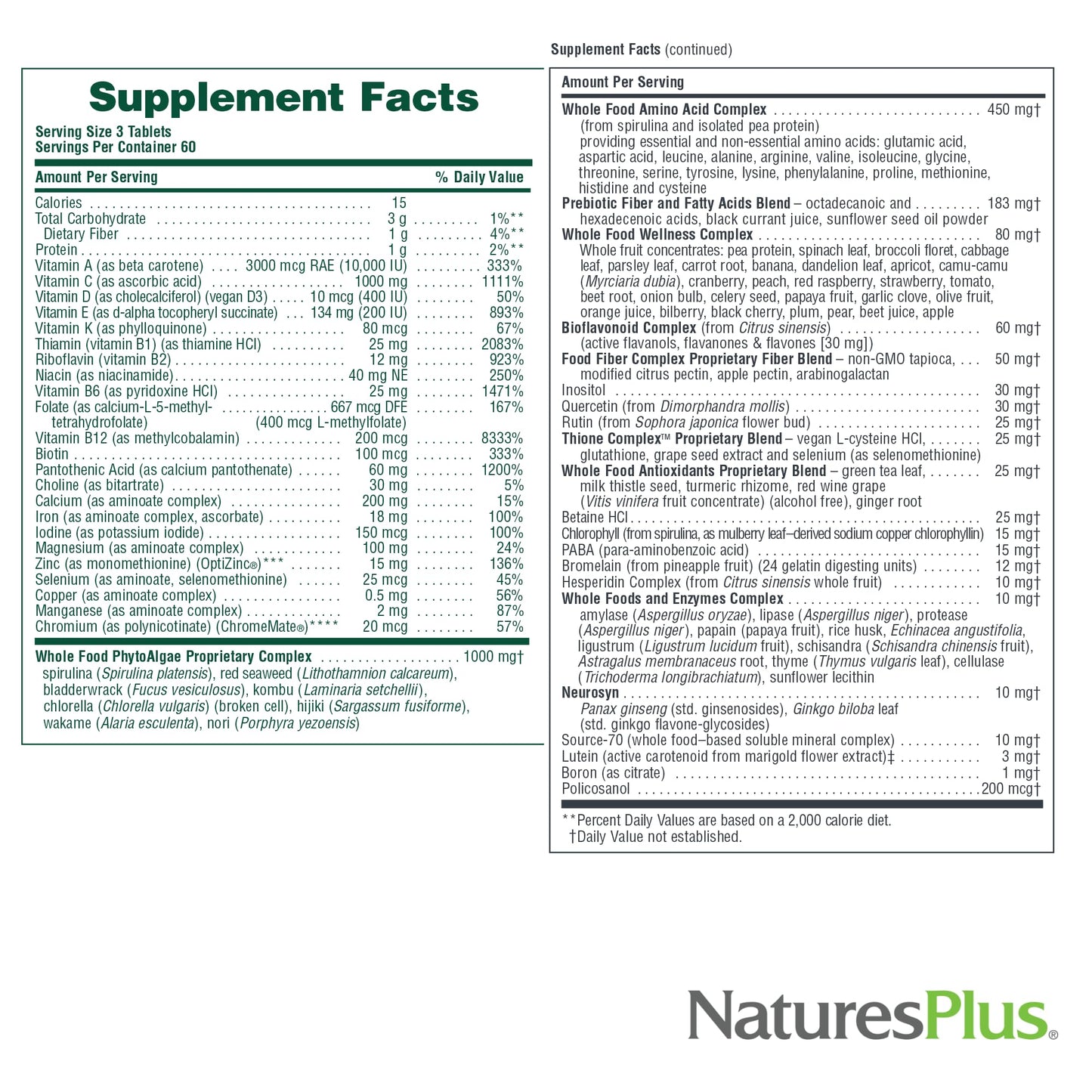 NaturesPlus Ultra Source of Life Multivitamin – 180 Tablets | Immune Support, Energy & Well-Being