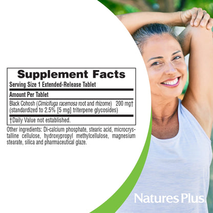NaturesPlus Herbal Actives Black Cohosh - 30 Tablets | Menopause Support, Vegetarian & Gluten Free