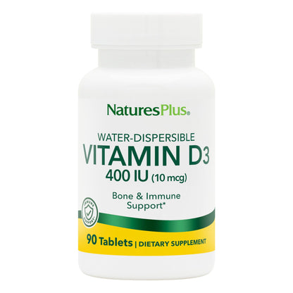 NaturesPlus Vitamin D3 400 IU - 90 Vegetarian Tablets | Bone, Heart & Immune Support