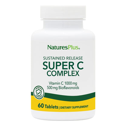 NaturesPlus Super C Complex | Sustained Release, 60 Tablets | Vitamin C 1000 mg + Bioflavonoids 500 mg | Vegetarian & Gluten Free
